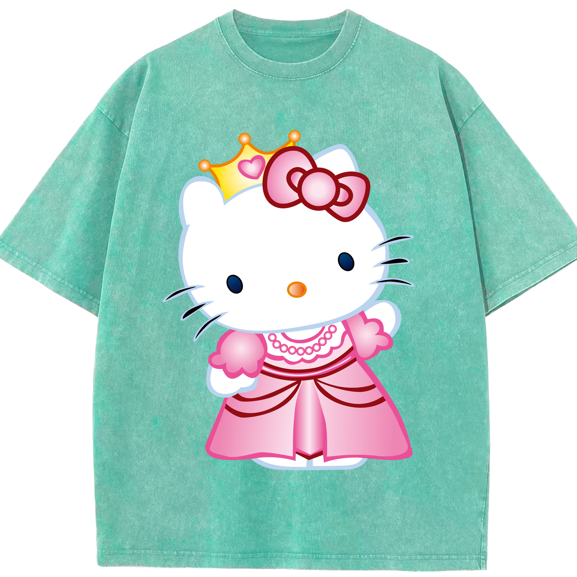 （画像用） Hello Kitty ハローキティ 綿100% ヴィンテージ風 半袖Tシャツ（フロントプリント）